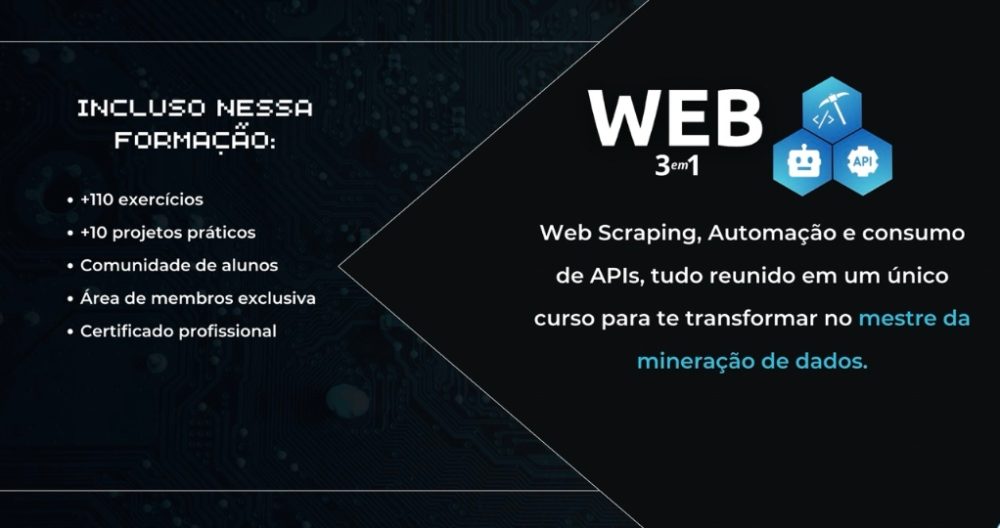 Curso de Programação, WEB 3 em 1 Extração, Automação e APIs